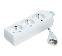 CONECTICPLUS Multiprise électrique 3 prises IEC 14 spéciale onduleur 80cm blanche