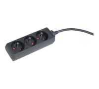 CONECTICPLUS Multiprise électrique 3 prises sans interrupteur 80cm Noire