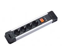 CONECTICPLUS Multiprise électrique 4 prises interrupteur 1.50m noire