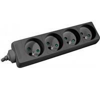 CONECTICPLUS Multiprise électrique 4 prises sans interrupteur 1.50m noire