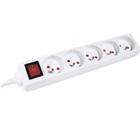 CONECTICPLUS Multiprise électrique 5 prises avec interrupteur 1.50m blanche