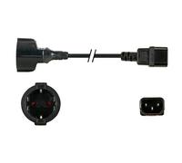 CONECTICPLUS Rallonge électrique c14 male vers shuko femelle 1.80m noire Noir G