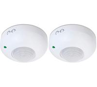 conecto Détecteur de Mouvement extérieur, pour LED et Lampes, Montage Apparent au Plafond 360° Zone de détection 6m, Infrarouge, IP20, Blanc (Lot de 2)