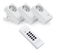 conecto® Set de prises radio : 3x prise radio et 1x télécommande, 1100 Watt, blanc