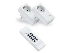 conecto® Kit de Prises Radio-commandées : 1x Prise Radio-commandée et 1x télécommande, 1100 Watt, Blanc