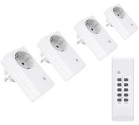 Kit de prises sans fil connecto® : 4 prises sans fil et 1 télécommande, 1 100 watts, blanc