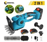 Conentool 21V Mini Taille-haie sans fil électrique avec double lame 20000 tr/min, coupe-herbe portatif léger, batterie rechargeable, verrou de sécurité pour plantes en pot, balcon, jardin, bordure de