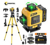 CONENTOOL Niveau laser 4D 16 lignes 360° ° Laser croisé autonivelant à faisceau vert avec trépied, télécommande, batterie 3600 mAh, haute précision, pour alignement de carrelage mural et au sol, 8 Lin