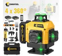 CONENTOOL Niveau laser 4D 16 lignes, faisceau vert 360° ° Niveau laser auto-nivelant, précision ±1mm/5m, portée de travail 30m, rechargeable Type-C, batterie 3600mAh, laser croisé pour alignement et C