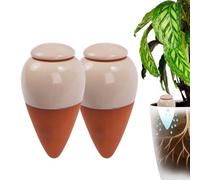 Cônes d'arrosage Relaxdays, en lot de 2, 350 ml, terre cuite/beige | Arrosoir avec couvercle, plantes d'intérieur et jardinières de balcon