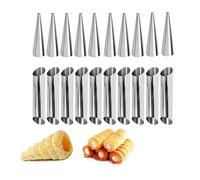 Cônes de cuisson en acier inoxydable, corne de pâtisserie, moule à gâteau, Tubes de Croissants cuits en spirale, outil de Dessert for biscuits 5/10 pièces(GREEN,3)