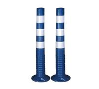 Cônes de signalisation, avec bande réfléchissante | Plastique flexible résistant aux chocs, H75cm, for un montage sécurisé.(Blue,2Pack)