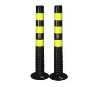 Cônes de signalisation, avec bande réfléchissante | Plastique flexible résistant aux chocs, H75cm, for un montage sécurisé.(Black,2Pack)