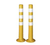 Cônes de signalisation, avec bande réfléchissante | Plastique flexible résistant aux chocs, H75cm, for un montage sécurisé.(Yellow,4Pack)