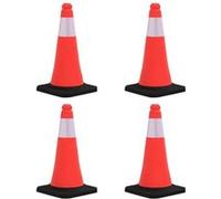 vidaXL Cônes de signalisation réfléchissants à base lourde 4 pcs 50 cm