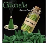 Cônes d'encens à refoulement Menthe + Citron, combustion longue durée, parfum longue durée, bois artificiel, parfum frais d'été, convient pour la maison, le camping, le jardin, la piscine et diverses