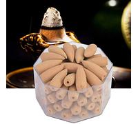 Cônes d'Encens en Bois de Santal, 70 Pièces, Forme Tour à Contre-Courant, Encens Naturels pour Relaxation, Yoga, Méditation, Positivité, Bien-Être, Purification et Décoration Int