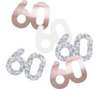 Confetti déco 60e anniversaire or rose 14g