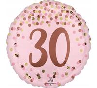 Confetti rose Ballon en plastique 30e anniversaire Décoration de fête 46cm