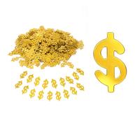 Confettis de signe de dollar, confettis de fête de 120 g, confettis de table en papier de soie à paillettes, confettis à paillettes, confettis à lancer, décorations de table de (signe dollar doré)