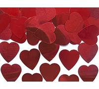 Confettis en forme de cœur - 2,5 cm - 10 g - Décoration de table - Pour mariage, fête, romantique - Rouge