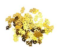 Confettis en forme de dollar, confettisde casino à paillettes, confettis en feuille métallique pour mariage, anniversaire, festival, Vegas, enterrement de vie de jeune fille (signe dollar doré)