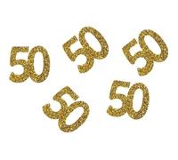 Confettis pailletés - P'TIT Clown - Chiffre 50 - Lot de 50 - Or - 2,5 cm de hauteur