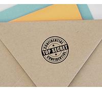 CONFIDENTIAL & TOP SECRET Stamp Auto-encrage ronde Stamper- bureau encre rouge fixe 40 mm