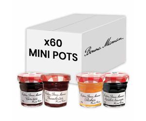 Confiture Bonne Maman Assortiment 4 Parfums Premium 30 gr - 60 mini pots en verre