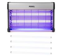 Conforama Perel Destructeur Anti Moustiques Insectes, 30W Désinsectiseur UV et 4 Tubes de Recharge 15W