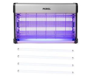 Conforama Perel Destructeur Anti Moustiques Insectes, 30W Désinsectiseur UV et 4 Tubes de Recharge 15W