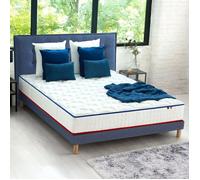 CONFORT DESIGN Amboise Ensemble Matelas et sommier 160 x 200 - Ep.20cm -Ressorts ensachés- Mousse 25 kg/m3 - Fabriqué en France