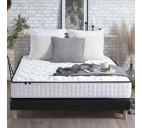 CONFORT DESIGN Marcel Ensemble Matelas & sommier 160 x 200 - Ep.25 cm - Ressorts & Mémoire de forme - Fabriqué en France