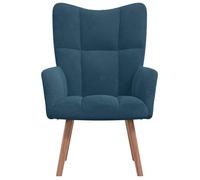 Confortable Chaise de relaxation Bleu Velours,avec manuel de montage（99170832）VIDAXL