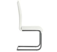 Confortable Chaises à manger cantilever (2 pcs) Applications larges 110 kg par siège blanc similicuir__19219