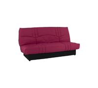 Canapé convertible Clic-clac - 3 places - Tissu Bordeaux - 190 x 90 x 92 cm - PIXIE