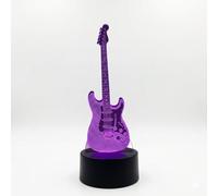 Confozen Lampe Illusion Optique 3D Guitare, Veilleuse Enfant Tactile 7 Couleurs avec Télécommande, Lampe à Poser Déco Chambre Musique LED Câble USB ou Piles - Base Noire