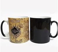 Confozen Tasse en Céramique à Réaction Thermique, 350ml, Changement de Couleur, Motif Carte, pour Café et Thé