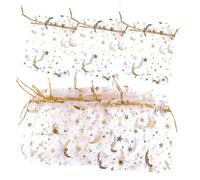 CONGARTENO 100 Paquet en Filet à Cordon pour Dragées Mariage en Maille Or, Petits Pochons Délicats pour Bonbons et Présents, Faciles à Ouvrir, pour Fêtes et Cérémonies