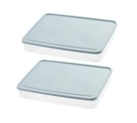 CONGARTENO 2 pièces Boîte à Œufs Empilable Cases avec Couvercles Organiseur de Réfrigérateur Plastique Rangement Œufs Cuisine Haute Capacité Lot de Bleu