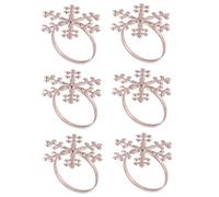 CONGARTENO 6 Pièces Chic Flocon de Serviette Anneaux Rose Doré Décoration de Table de Noël pour Fête Mariage Anniversaire