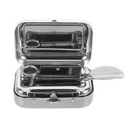 CONGARTENO Boîte à cendrier en métal rectangulaire avec Couvercle Coupe-Vent, Usage Multifonction pour Voyage et Bar, compacte et légère pour Cigare