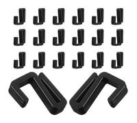 CONGARTENO Crochets porte-serviettes en forme de S pour salle de bain, lot de 20 crochets en S en plastique noir de 2 mm, pour armoire, cuisine et garage, tubes ronds