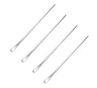 CONGARTENO Cuillères à Long Manche Design Délicat en Acier Inoxydable Lot de 4 Plates Poignée Longue Facile à Nettoyer, pour Mélanger Boissons Froides pour Café et Miel