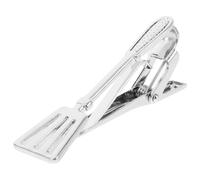 CONGARTENO Pince à Cravate Classique pour Homme en Métal Brossé Motif Spatule Créatif Pince Courte Formelle Polyvalente Compatible Toutes Largeurs Accessoire Élégant pour Costumes et