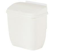 CONGARTENO Poubelle de placard pour cuisine, en plastique blanc, murale, sans couvercle, capacité adaptée, pour cabinet et porte de placard, compacte 7.09x6.69x4.13in