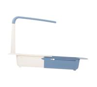 CONGARTENO Support Éponge Évier Télescopique en PP Bleu, Porte-éponges Pratique Égouttoir, Design Simple pour Accessoires Cuisine et Rangement Évier