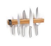 Coninx Barre Magnétique Murale Double Aimant en Bois d’Acacia - 40 cm Porte-Couteaux avec Vis et Chevilles - Rail Aimanté Puissant pour Ustensiles de Cuisine Élégant et Gain de Place