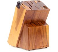 Coninx Bloc à Couteaux avec Aiguiseur en Bois d'Acacia 15 Fentes | Rangez et aiguisez vos couteaux pour préparer facilement un gratin, une ratatouille ou vos plats préférés.