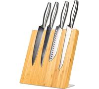 Coninx Bloc Couteaux Magnétique En Bambou Sans Couteaux 27.5x27.5cm | Rangez Vos Couteaux De Cuisine En Toute Sécurité Avec Un Support Élégant En Bambou À Aimant Puissant